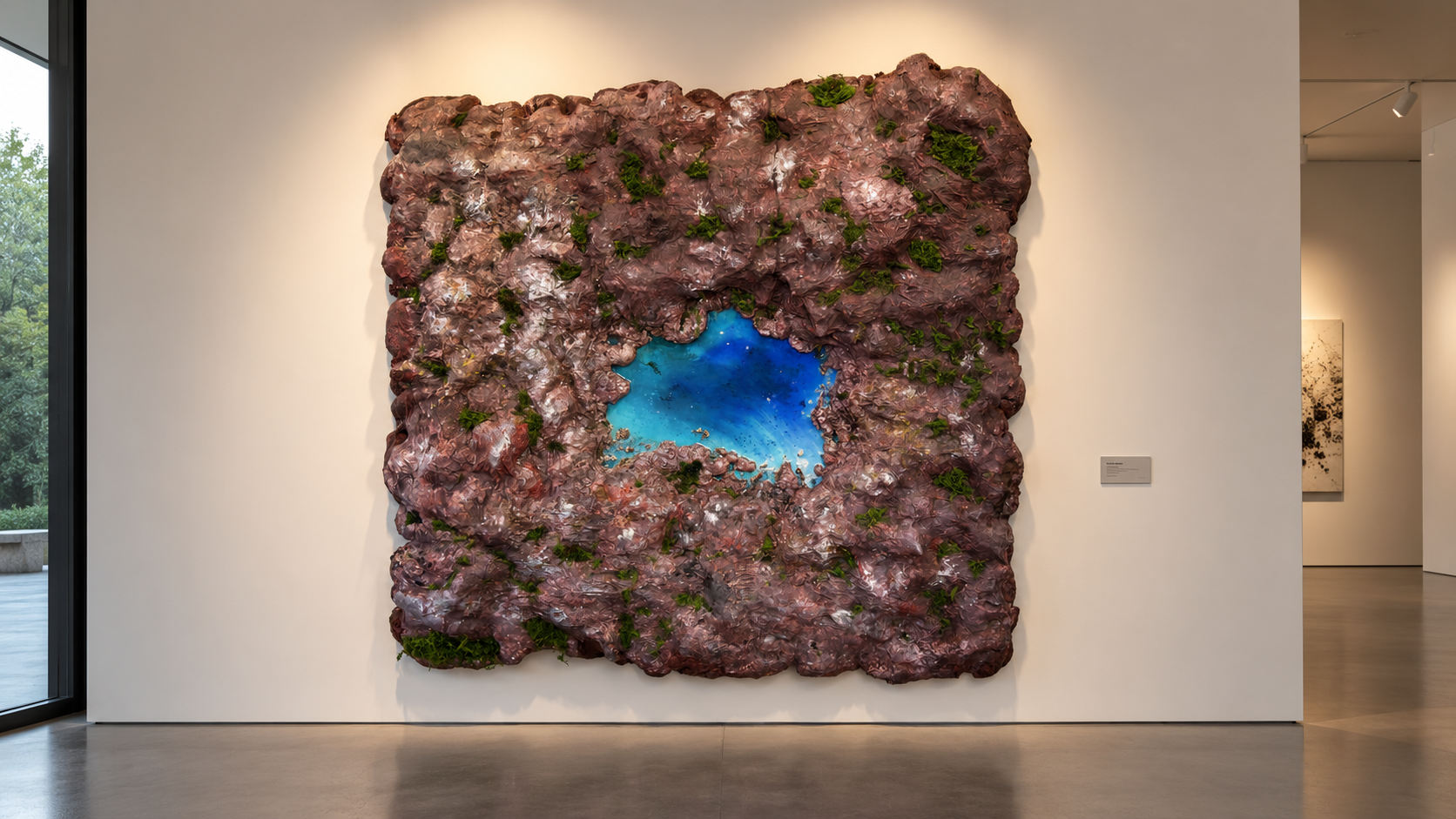 A mixed media painting inspired by the blue lakes and cliffs of Imotski.